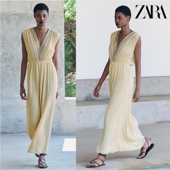 Zara NWT SS24 Embroidered Beaded Dress - Picture 7 of 9